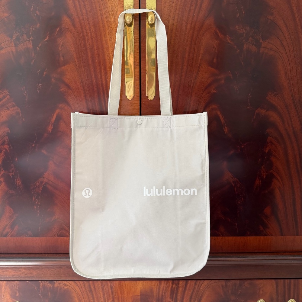 New Lululemon Large Gray Reusable Market Shopper Tote Bag Packable